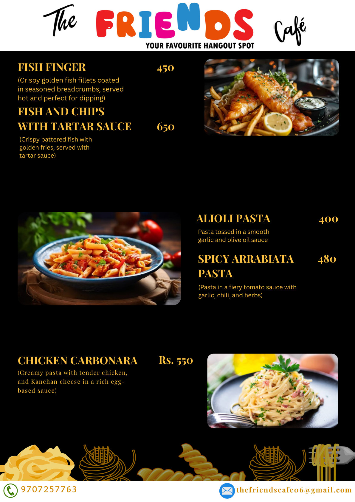 Friends Cafe menu page 7